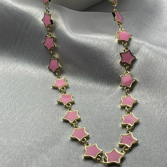 Pink Stars Necklace